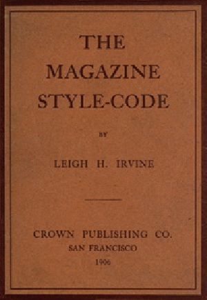 [Gutenberg 41289] • The Magazine Style-Code